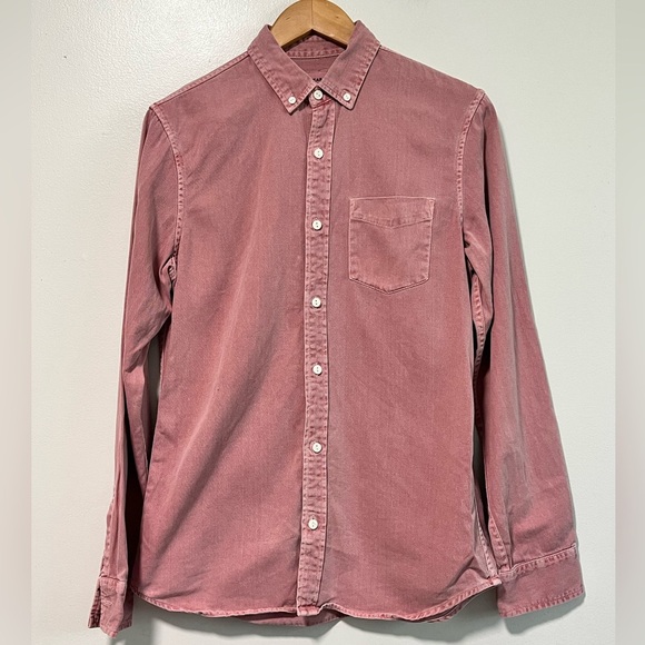 Pull&Bear Men’s Faded Red Button-Down Shirt - Size EU S - Picture 9 of 10